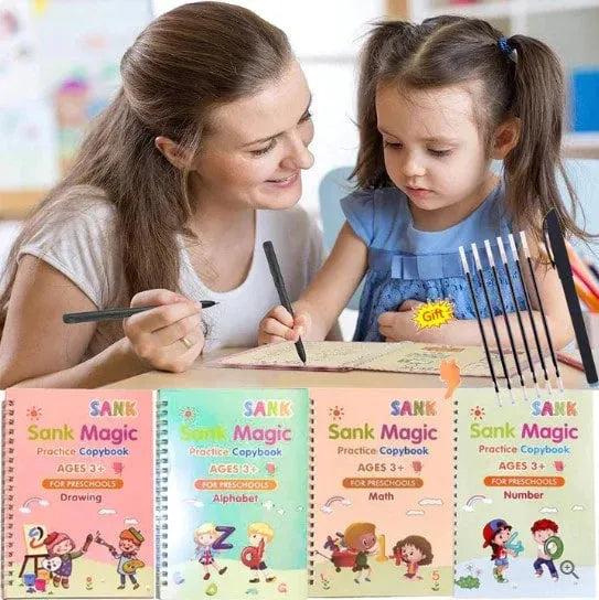 Set de 4 Cuadernos Mágicos de Escritura para Niños - Lumi Educación